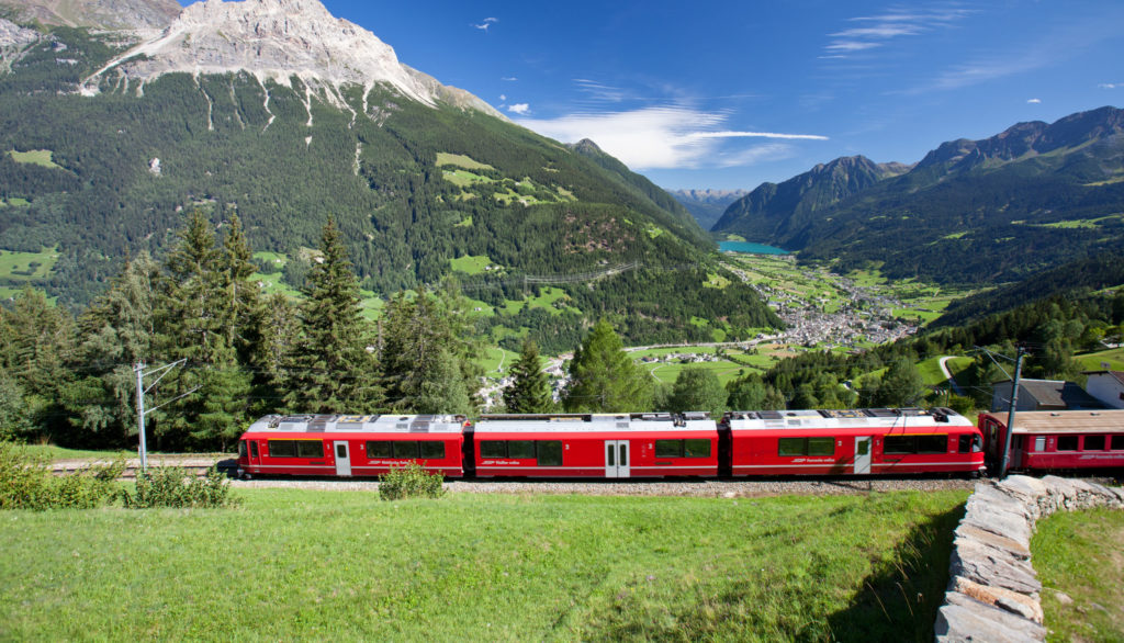 Aussicht auf das Valposchiavo - Bernina Express