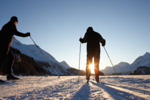 Crosscountry skiing in Sils
